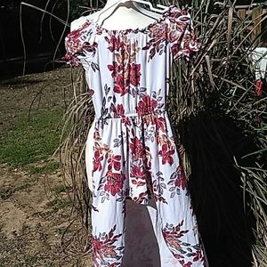 1st Kiss Off Shoulder Romper Maxi